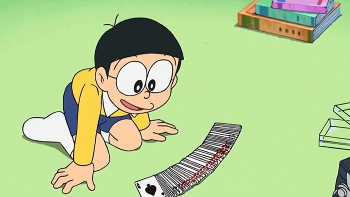 A deck of wishing playing cards, finally Nobita#Doraemon