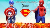 Siêu Anh Hùng Đối Đầu Dung Nham | Superheroes And Lava ♥ Min Min TV Minh Khoa