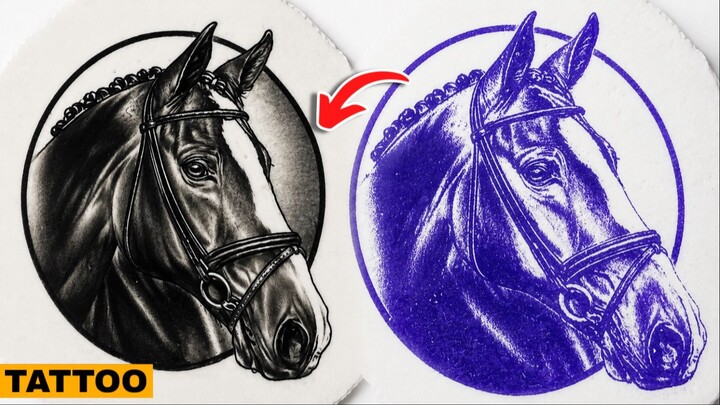 ✅Passo a passo: como tatuar um cavalo realista (Black & Grey)