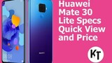 Huawei Mate 30 Lite Specs Quick View and Price