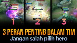 Jangan Salah Pilih Hero, Inilah 3 PERAN PENTING Kamu dan Teman2 mu di dalam Tim