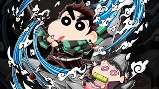 Thanh Gươm Diệt Quỷ x Crayon Shin-chan, phiên bản đầy đủ của quá trình vẽ tranh, nếu bạn thích nó, h