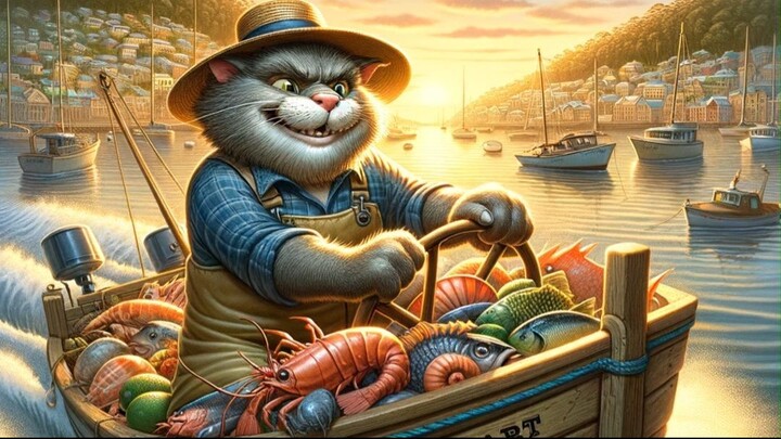 The Seafood Adventures of Whiskers the Fishman Cat