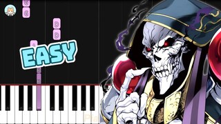 Overlord OP - "Clattanoia" - EASY Piano Tutorial & Sheet Music