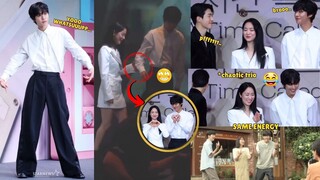 Ahn Hyoseop helping Jeon Yeobeen down the stairs🤍 Also their matching outfit for every event🥰💜