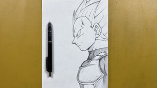 Anime sketch || how to draw vegeta ultra ego step-by-step