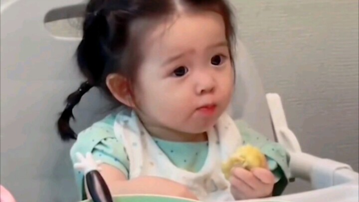 Cute little human kids who eat their meals so seriously! So adorable!