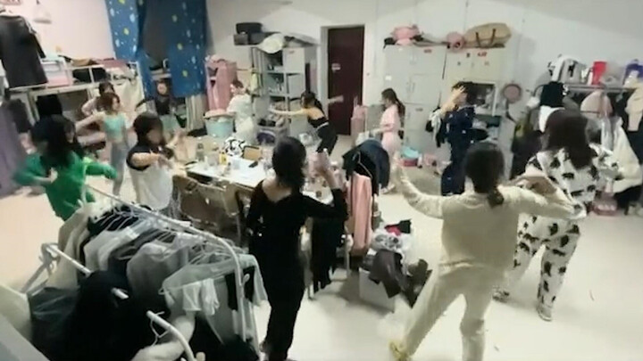 A group of girls learned that the teacher would check their dance homework the next day, and the sce