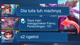 151 PERTANDINGAN 0% WIN RATE PICK FANNY DI LEGEND DI SANGKA NGETROLL KWKW!! PRANK FANNY NGESOT