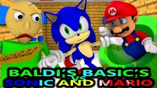 CLASSIC BALDI'S BASICS VS SUPER MARIO & SONIC REMASTERED! Minecraft Animation Game