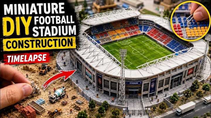 Miniature DIY Football Stadium Construction