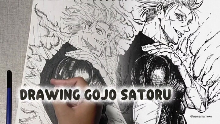 Drawing Gojo Satoru Dari Anime Jujutsu Kaisen