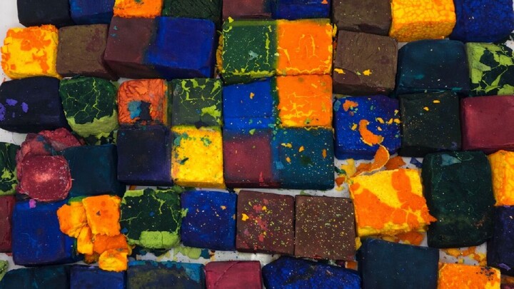 Soft Dusty and Dyed Gym Chalk Crush | Oddly Satisfying ASMR