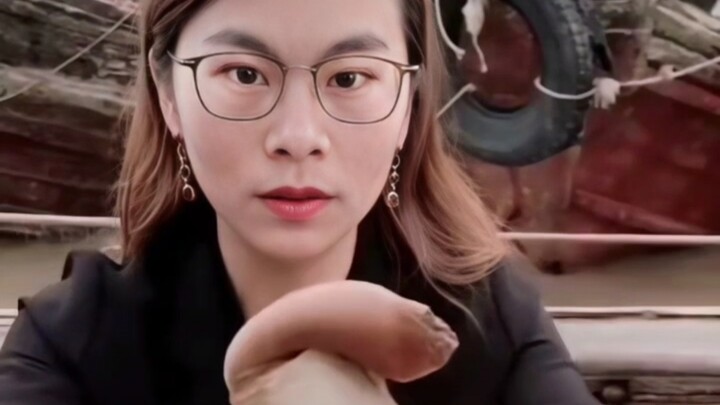 อินถิงกินหอยเป๋าฮื้อดิบ วันนี้กินตัวเล็กๆ หนึ่งตัว