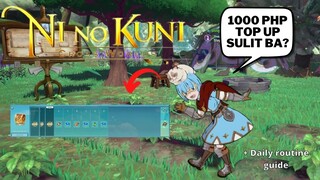 NI NO KUNI GUIDE : 1000 PHP TOP UP SULIT KAYA? (ROUTINE GUIDE)