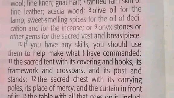 Daily Verse.        Exodus 35:4-19