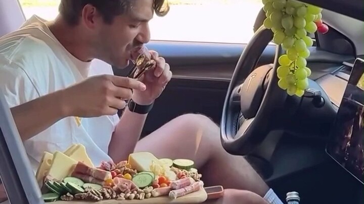 The ultimate in eating in the car...it's a hassle when washing the car
