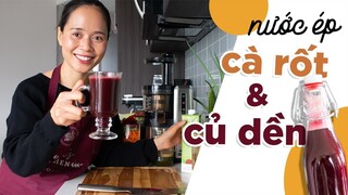 [HỌC LÀM NƯỚC ÉP] CÁCH LÀM NƯỚC ÉP BỔ MÁU BÉO NGẬY CÀ RỐT, CỦ DỀN, SỮA DỪA