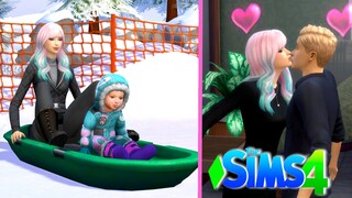 Mom Vacation with Baby Goldie & First Kiss in Sims 4