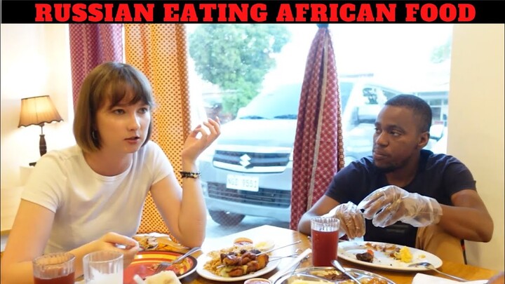 RUSSIAN Eating AFRICAN FOOD for the FIRST TIME | PHILIPPINES | MAPISHI FOOD HOUSE @Food Translator