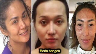 Biasa Tampil Cetar dan Super Glowing Dengan Make Up, Lihat Sendiri Penampilan 16 Artis Ini