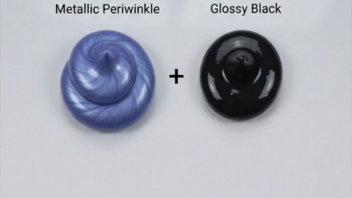 “Metallic Periwinkle + Glossy Black 🟣⚫ | Satisfying Color Mixing