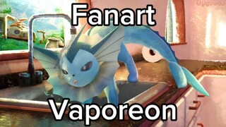 Fanart Vaporeon dari Pokemon Series