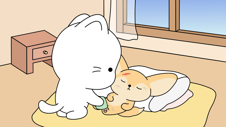 The kitten helps a wounded little fox｜ASMR animation