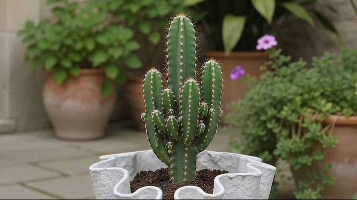 Turn an old towel and cement into a gorgeous ruffled planter! 🪴✨ An easy and satisfying garden DIY.
