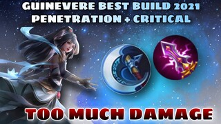 GUINEVERE BEST BUILD 2021 PENETRATION AND CRITICAL DAMAGE - LADY CRANE - TUTORIAL - MLBB