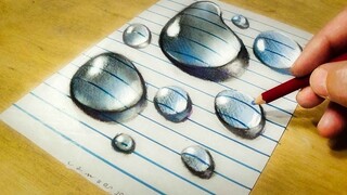 流的泪也没有这么立体，3D素描画家教你在平面上画出晶莹水珠