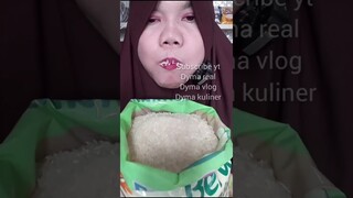 DYMA KULINER 💕ASMR RAW RICE EATING 💕Makan Beras Mentah💕 #shorts #mukbang @dymavlog @Dymakuliner