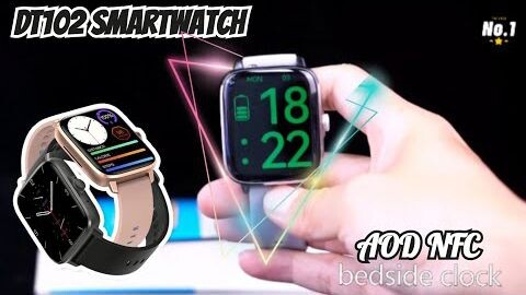 Dt102 smartwatch 1.9inch AOD NFC Rotary Crown bedside clock 11 sets of menu