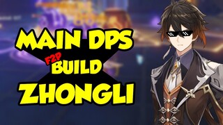 How to Zhongli (DPS) within 4 minutes | F2P Zhongli Build | Genshin Impact