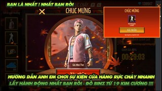 FREE FIRE | HƯỚNG DẪN ANH EM CÁCH CHƠI SỰ KIỆN CỬA HÀNG RỰC CHÁY LẤY HÀNH ĐỘNG VÀ ĐỒ BINZ TỪ 19 KC!