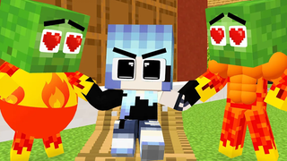 Monster School Fire Zombie Fat กลายเป็นซูเปอร์ฮีโร่เพราะ Wolf Girl - Sad Story - Minecraft Animation