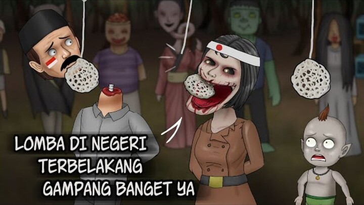 Lomba Hantu Makan Krupuk  - si Mulut Sobek Berjaya! #HORORKOMEDI  Kartun Lucu, A