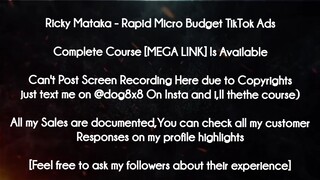 Ricky Mataka  course - Rapid Micro Budget TikTok Ads download