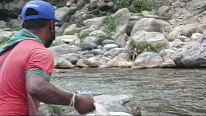 cast net fishing with handmade cast net | fishing in Nepal |