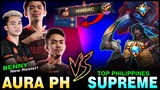 TOP SUPREME Totally Outplayed AURA PH with new roster BENNYQT in Rank ~ Mobile Legends
