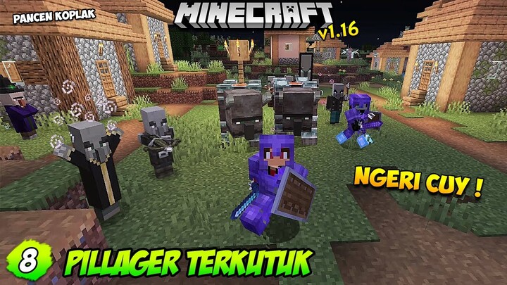 PERTEMPURAN SENGIT MELAWAN PILLAGER - Minecraft Survival Indonesia (8) ~ PancenKoplak