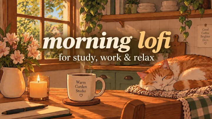 Peaceful morning coffee ☕️ - lofi for study, work & relax | Warm Garden