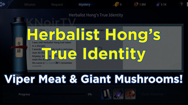 Mystery Quest - "HERBALIST HONG'S TRUE IDENTITY" with VIPER MEAT & GIANT MUSHROOMS location - MIR4