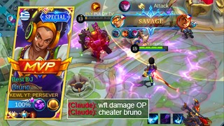 SAVAGE!! NEW REVAMP BRUNO FINALLY IS HERE! (ONE HIT BUILD) BRUNO BEST BUILD AND EMBLEM SET | MLBB