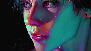 The colors in the background are incredibly vibrant!