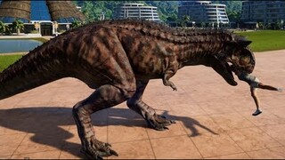 Jurassic World Evolution - T-Rex & Carnotaurus Breakout & Fight! (1080p 60FPS)