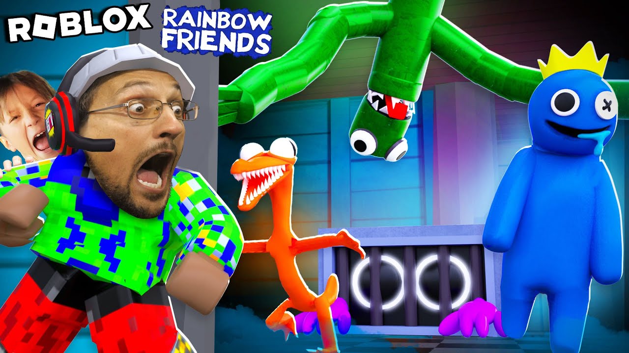 Roblox Rainbow Friends are NOT our Friends 🌈=💀 (FGTeeV Gameplay w/ Drizz)  - BiliBili