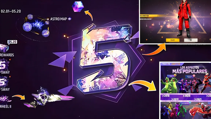 อาชญากรแดง อีเวนต์ใหม่ใน FreeFire กิจกรรมล็อกอินครบรอบ 5 ปี Freefire งานจัสติน บีเบอร์ FF