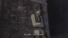 Sebastian playing with a cat instead of listening to. Ciel