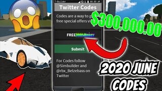 Roblox Vehicle Simulator New Codes! 2020 June